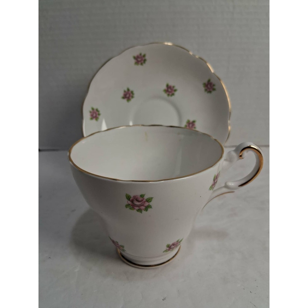 Vintage Regency English Bone China‎ Cup Saucer Pink Roses Made in England